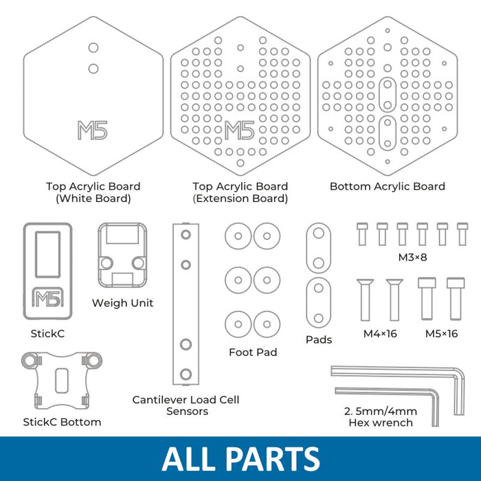 M5SCALE Digital Scale DIY KIT with Controller - m5stack-store