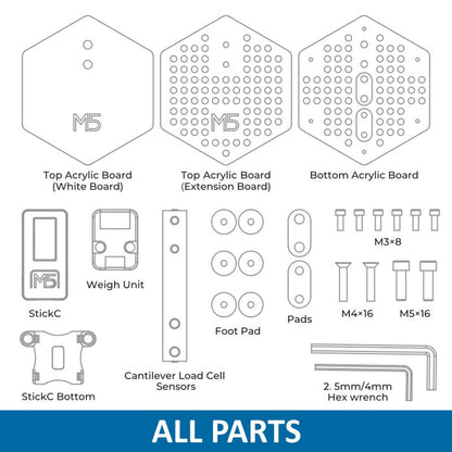 M5SCALE Digital Scale DIY KIT with Controller - m5stack-store