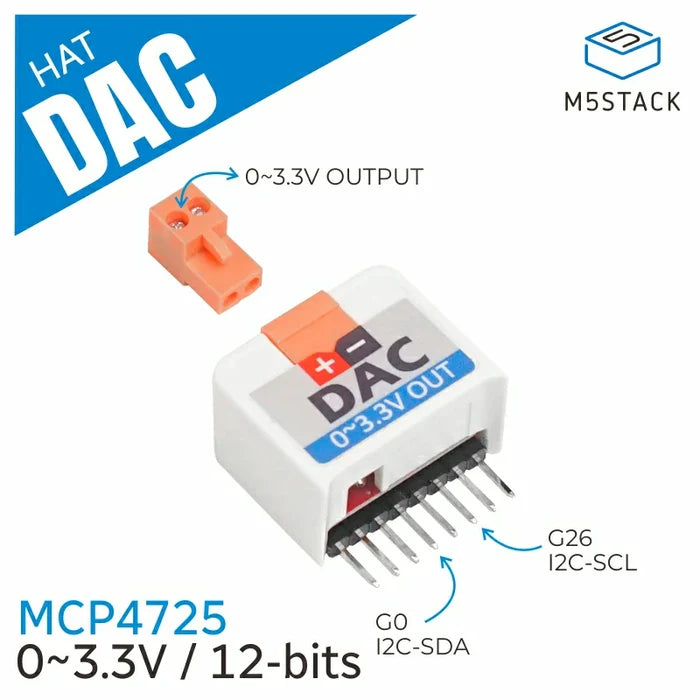 M5StickC DAC HAT MCP4725 - m5stack-store
