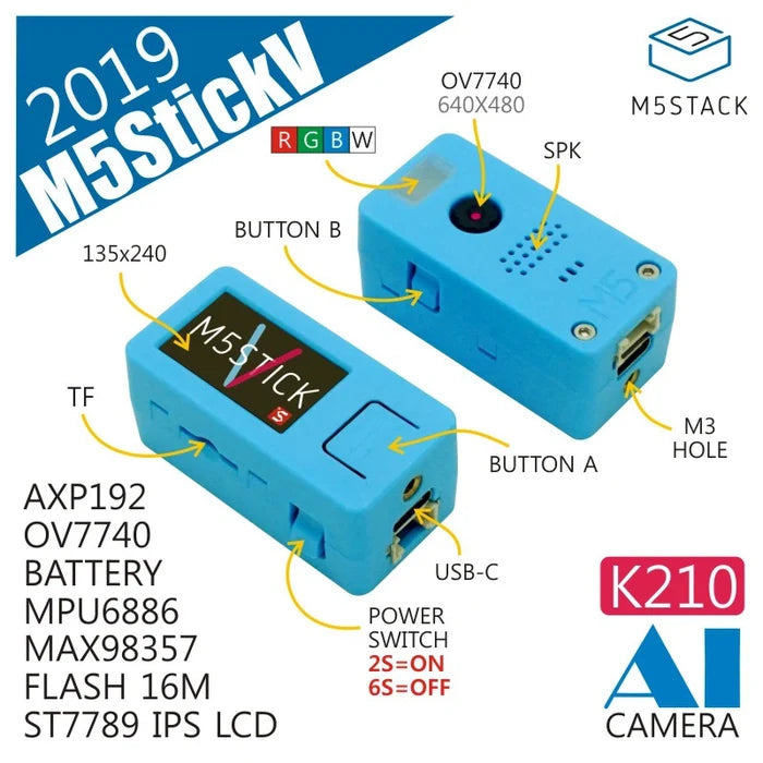 [EOL] M5StickV K210 AI Camera (Without Wifi) - m5stack-store