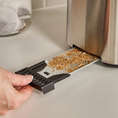 Crumb tray in Crome Toaster