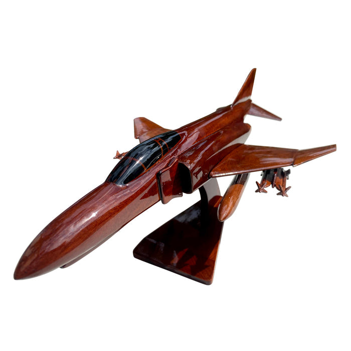 F-4 ( F4 ) Phantom Mahogany Wood Desktop Airplane Model