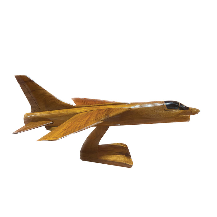 F-8 ( F8 ) Crusader Mahogany Wood Desktop Airplane Model