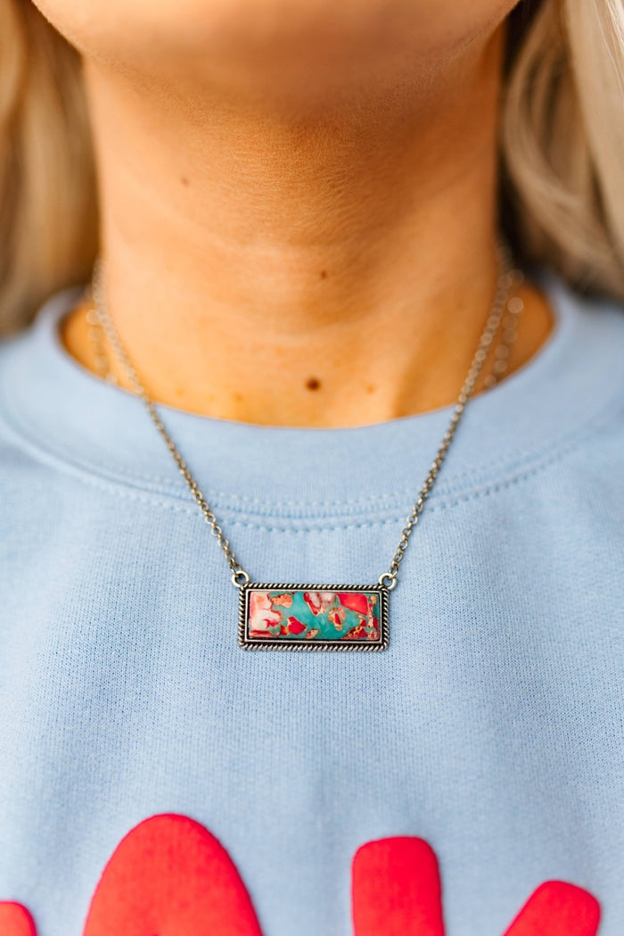 Faux Dahlia Bar Necklace