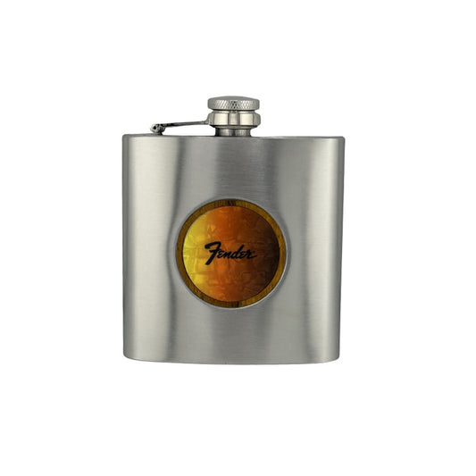 FenderbyThalia Fender Black Perine Logo on Sunburst Whiskey Flask