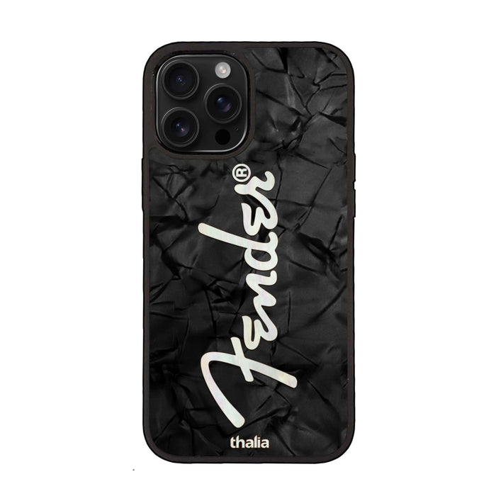 FenderbyThalia Fender Black Shell Spaghetti Logo | iPhone case