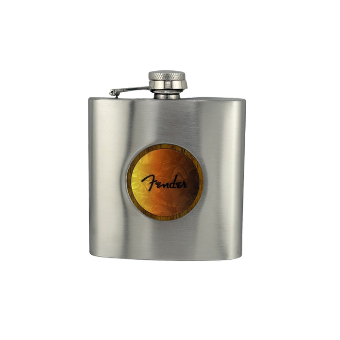 FenderbyThalia Fender Black Spaghetti Logo on Sunburst Whiskey Flask