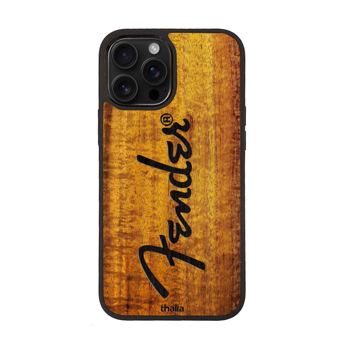 FenderbyThalia Fender Hawaiian Koa Spaghetti Logo | iPhone case