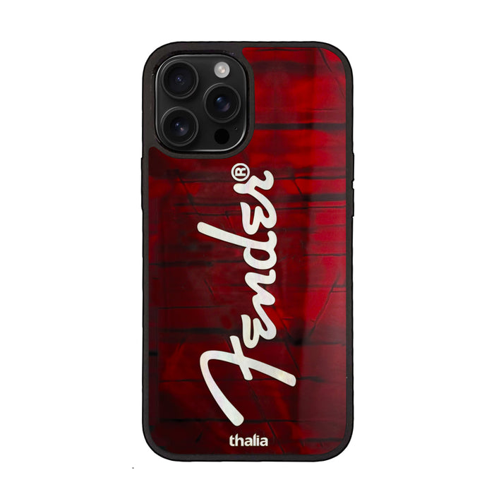 FenderbyThalia Fender Red Shell Spaghetti Logo | iPhone case