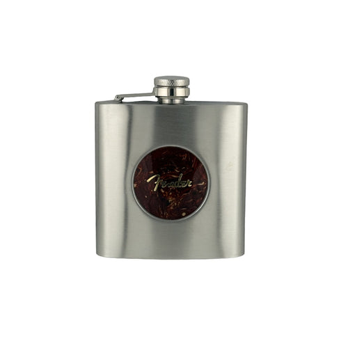 FenderbyThalia Fender Spaghetti Logo on Tortoise Shell Whiskey Flask