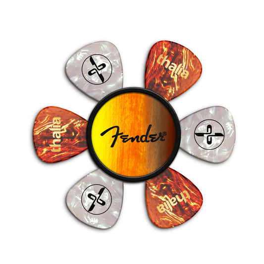 FenderbyThalia Fender Sunburst Black Spaghetti Logo | Pick Puck 2.0