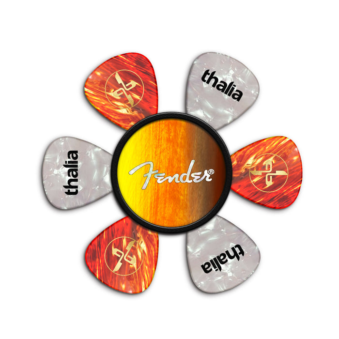 FenderbyThalia Fender Sunburst White Spaghetti Logo | Pick Puck 2.0