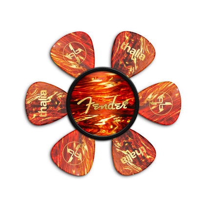 FenderbyThalia Fender Tortoise Shell Spaghetti Logo | Pick Puck 2.0