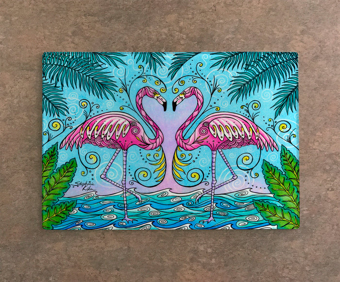 Flamingo Love Cutting Board