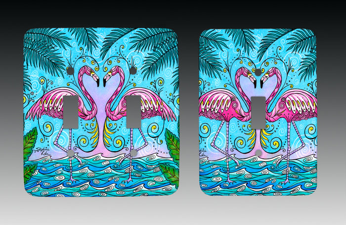 Flamingo Love Light Switch Cover