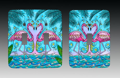 Flamingo Love Light Switch Cover