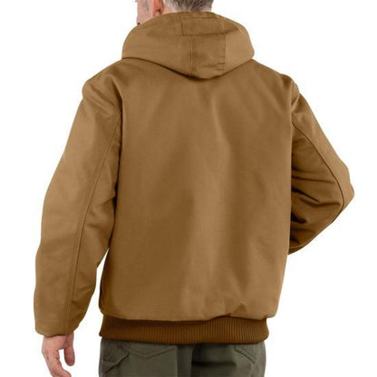 Carhartt black duck active jacket, additional view of the hood and pockets