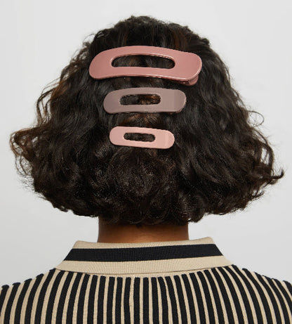 KITSCH Flat Lay Claw Clip 3pc Flat - Ultra Glossy Terracotta