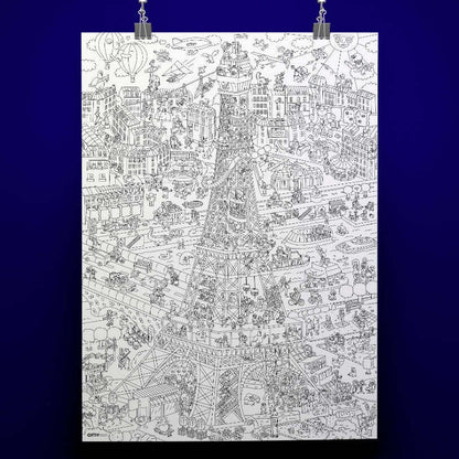 Eiffel Tower Giant Coloring Poster by OMY
