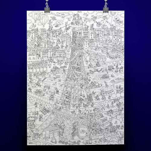 Eiffel Tower Giant Coloring Poster by OMY