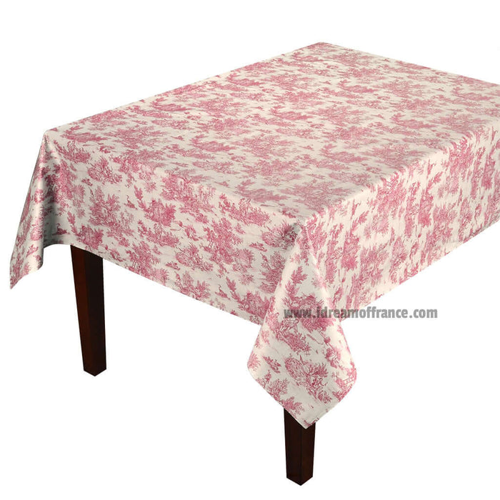 French Provencal tablecloth - Acrylic-coated cotton - 59" square - Pastorale red | L'Ensoleillade