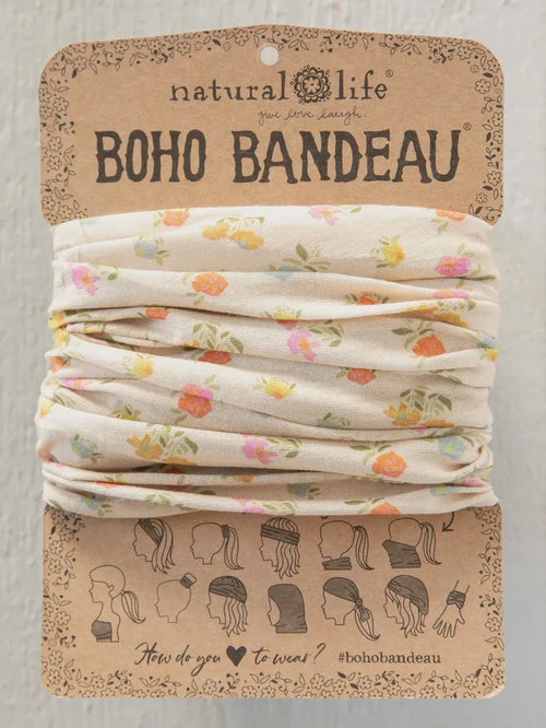 Floral boho bandeau headband from FULL BOHO BANDEAU HEADBAND PASTEL FLORAL, perfect for women’s boho chic clothing
