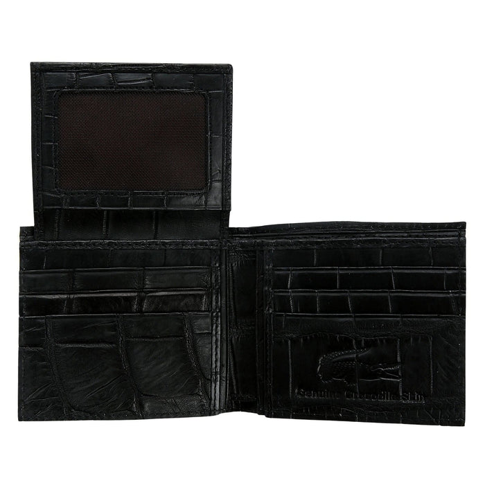 Interior view of wallet showing 10 card slots and two clear ID windows.