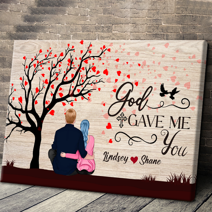 God Gave Me You - Personality Customized Canvas - Gift For Husband Wift Bf Gf Couple