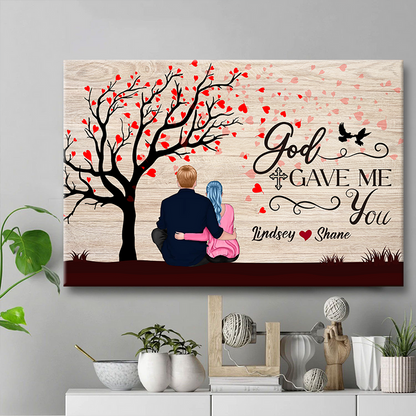 God Gave Me You - Personality Customized Canvas - Gift For Husband Wift Bf Gf Couple