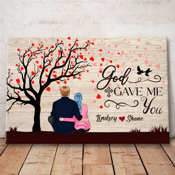 God Gave Me You - Personality Customized Canvas - Gift For Husband Wift Bf Gf Couple