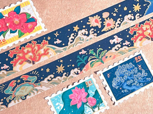 Gold Foil Sea Washi Tape