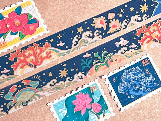Gold Foil Sea Washi Tape