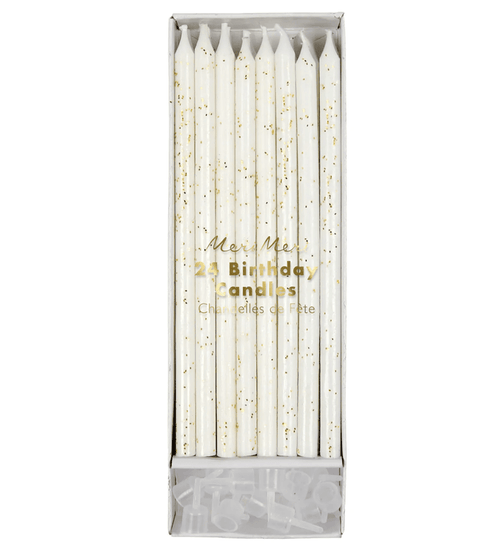 Meri Meri Party Gold Glitter Birthday Candles