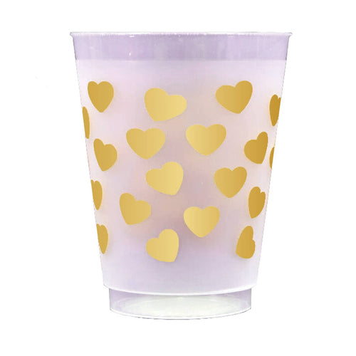 Sip Hip Hooray Party Gold Hearts (Reusable) Frost Cups