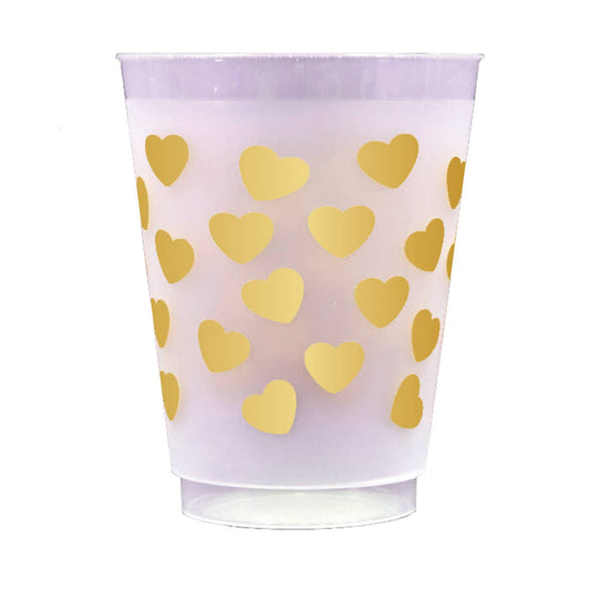 Sip Hip Hooray Party Gold Hearts (Reusable) Frost Cups