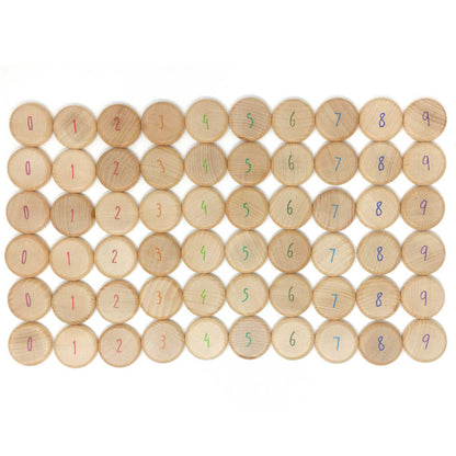 Grapat 60 Wooden Coins to Count