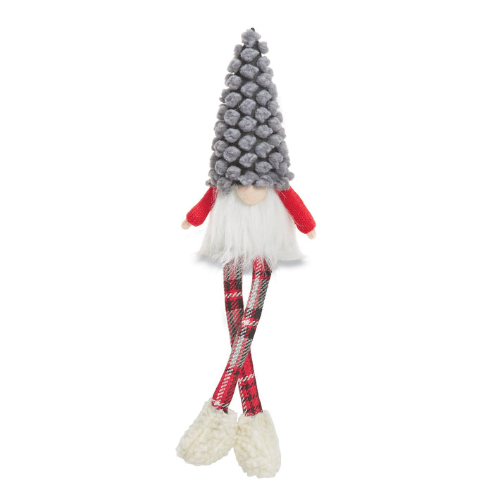 Gray Dot XMAS Dangle Leg Gnome