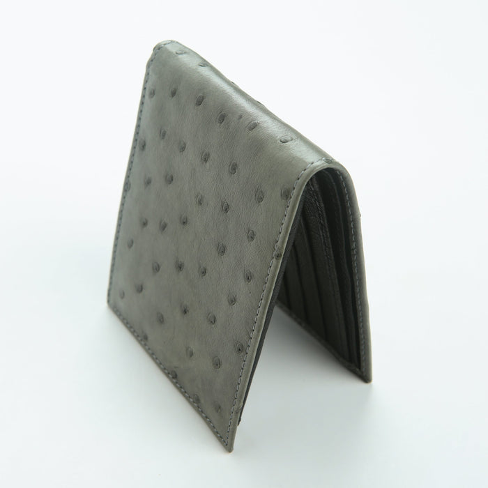 Genuine ostrich back panel with quill bump texture in grey