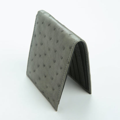 Genuine ostrich back panel with quill bump texture in grey