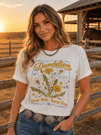 Grow Wild Dandelion Graphic TeeNaturalS