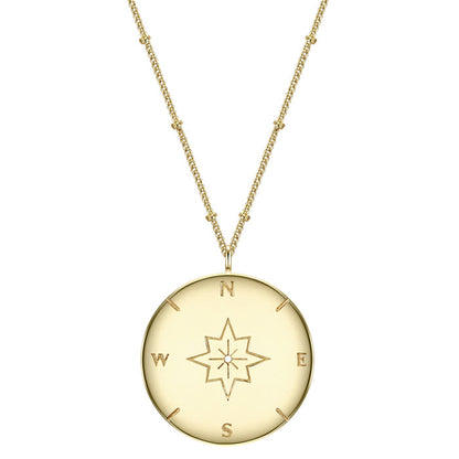 Hals Kette Kompass gold