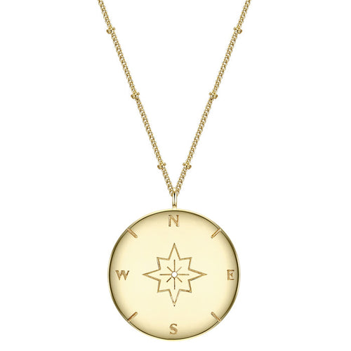 Hals Kette Kompass gold