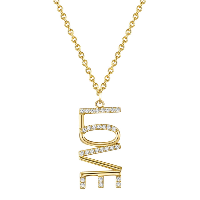 Hals Kette mit LOVE Zirkonia