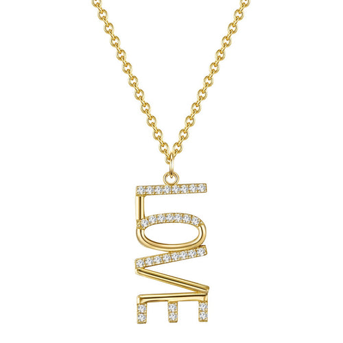 Hals Kette mit LOVE Zirkonia