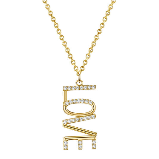 Hals Kette mit LOVE Zirkonia