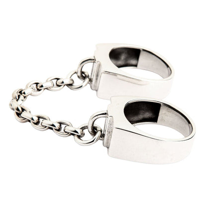 A side profile of the industrial chain ring, highlighting its minimalist and solid construction.