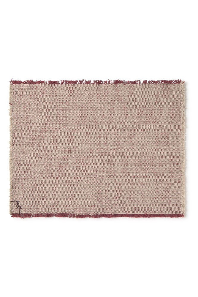 Handloom Placemat Natural and Marsala, Set of 4 - Rugs by Roo