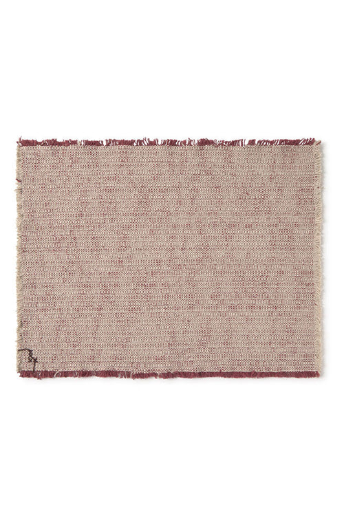 Handloom Placemat Natural and Marsala, Set of 4 - Rugs by Roo