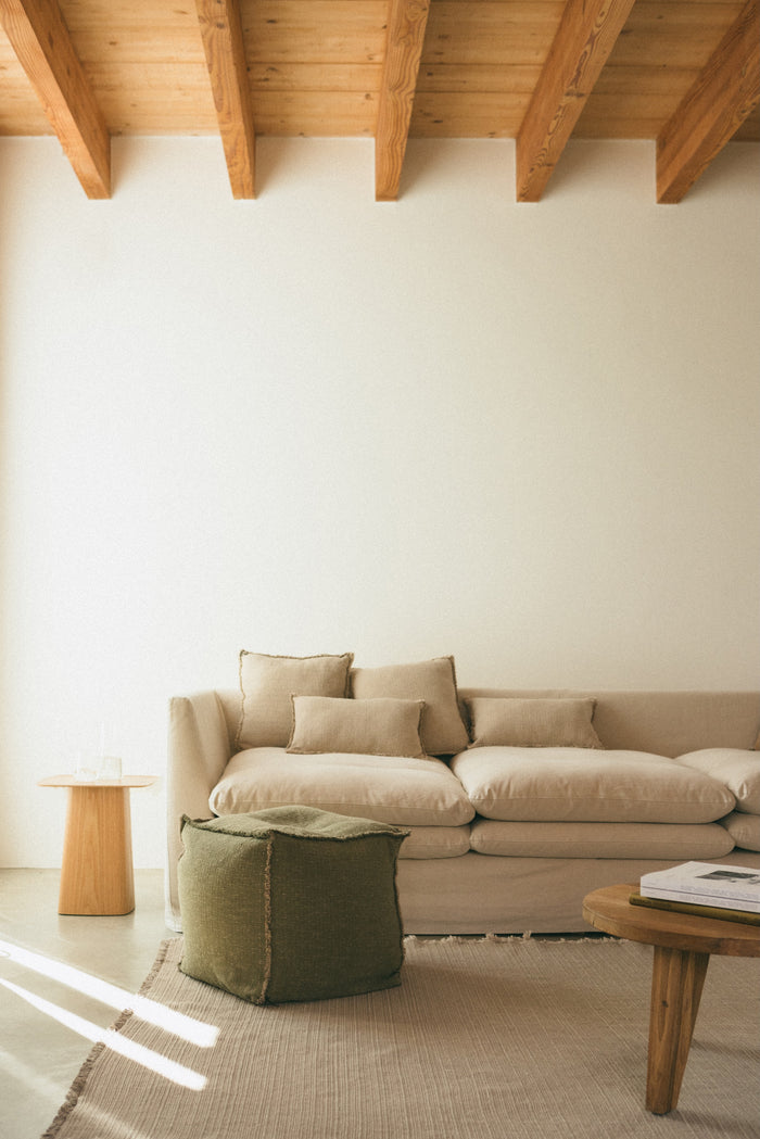 Handloom Pouf Kaki - Rugs by Roo