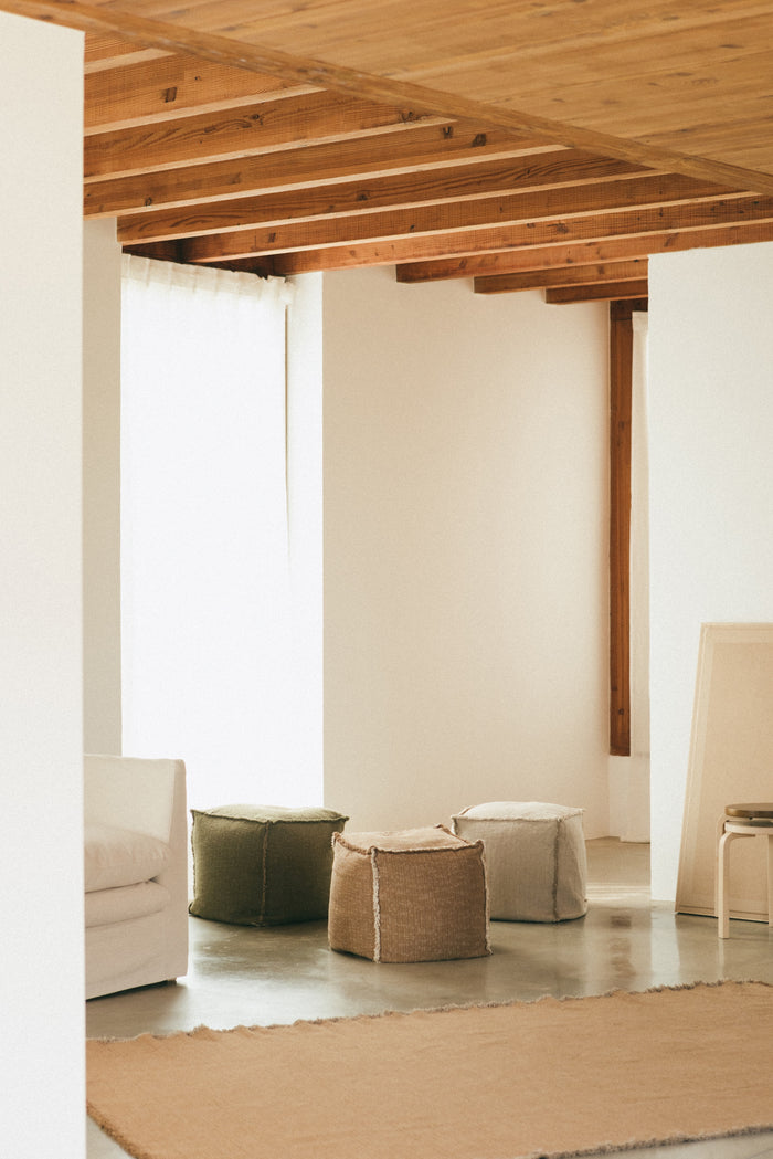 Handloom Pouf Kaki - Rugs by Roo